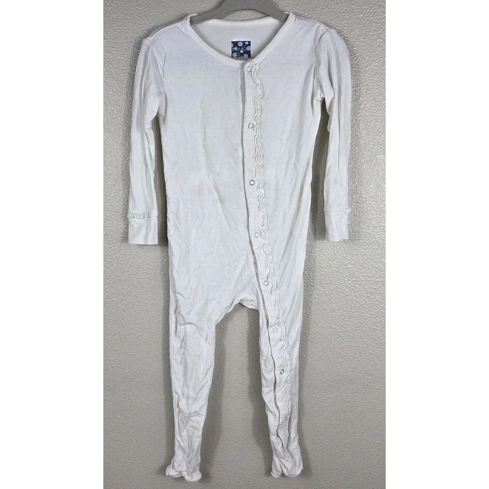 Posh Peanut Floral Bamboo‎ Sleeper 2T + Kickee Pants White Footie Pajamas 2T...